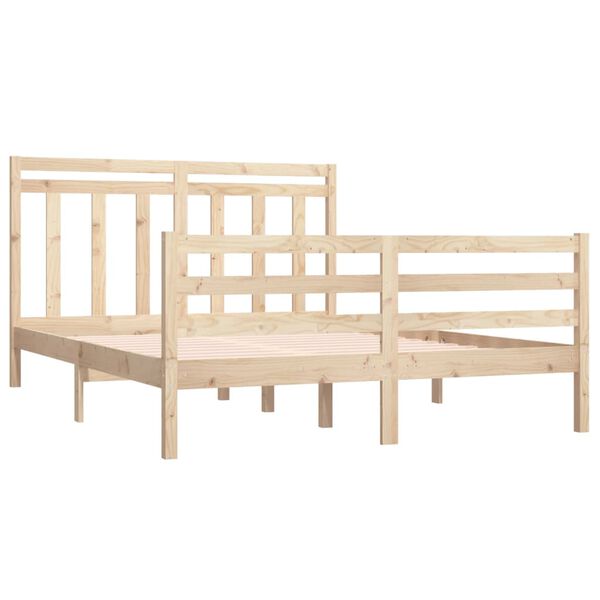 vidaXL Estructura de cama madera maciza 120x190 cm