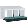 vidaXL Nido para gallinas con 3 compartimentos de acero galvanizado para montar en la pared