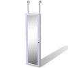 vidaXL Armario joyero de pared espejo y colgadores de puerta madera