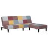 vidaXL Sof&aacute; cama de 2 plazas con reposapi&eacute;s tela multicolor
