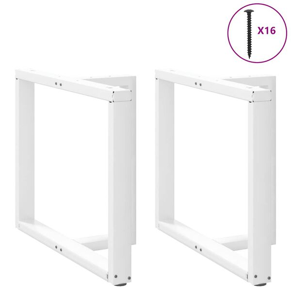 vidaXL Patas para mesa de comedor en forma de T (2 unidades), color blanco, 90 x 35 x (72-73) cm, acero