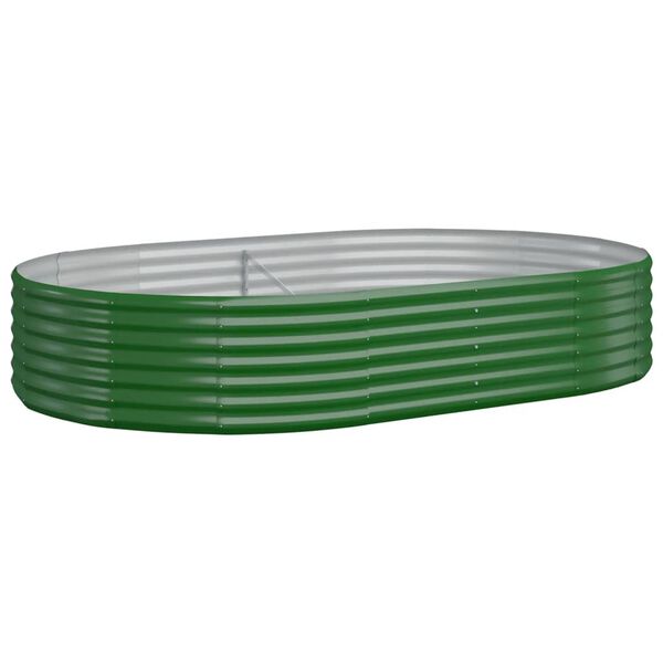 vidaXL Jardinera arriate acero galvanizado verde 214x140x36 cm