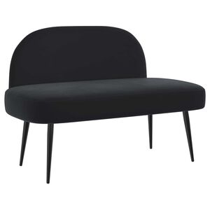 vidaXL Banco tapizado con respaldo Negro 110 x 60 x 76 cm Terciopelo