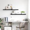 vidaXL Estantes flotantes pared 2 uds MDF negro brillo 120x23,5x3,8 cm