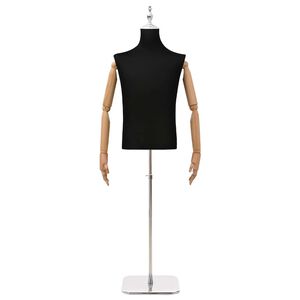 vidaXL Maniqu&iacute; ajustable de 170-218 cm con base Masculino PP Negro
