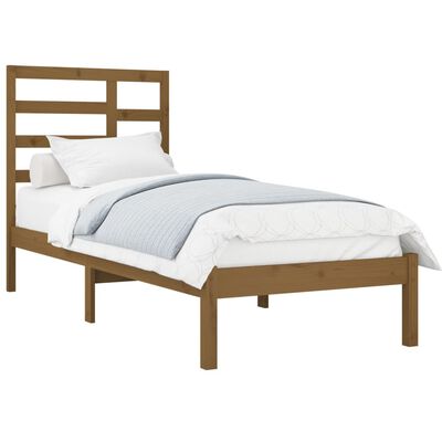 vidaXL Estructura de cama madera maciza marrón miel 100x200 cm