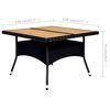 vidaXL Set de comedor de jardín 9 pzas ratán PE y madera acacia negro