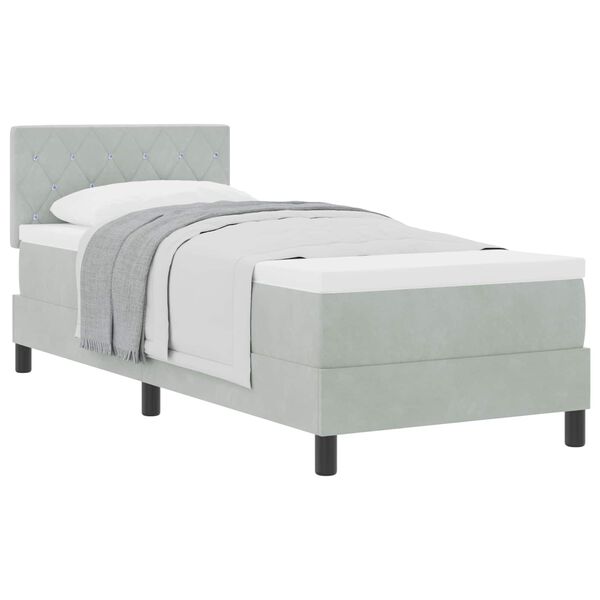 vidaXL Cama tipo Box Spring Gris Claro 80 x 200 cm Terciopelo
