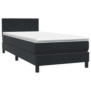 vidaXL Cama box spring con colch&oacute;n cuero sint&eacute;tico negro 80x220 cm