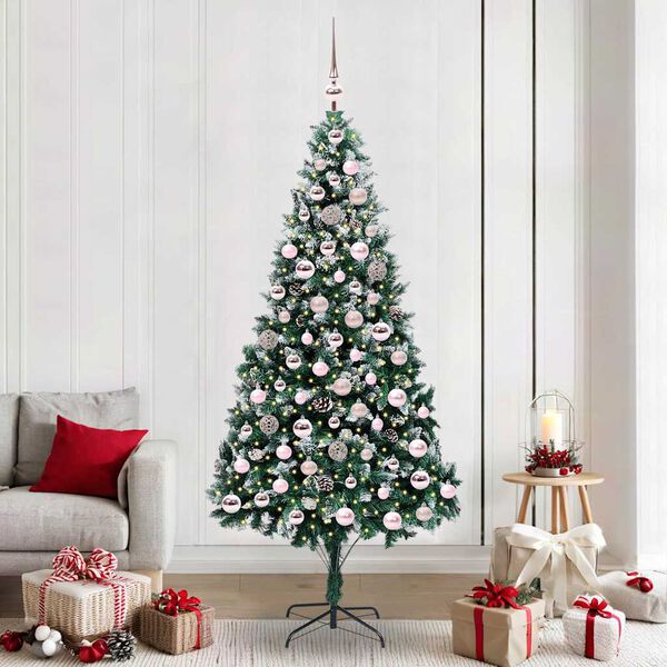 vidaXL Árbol de Navidad artificial Verde 210 cm PVC y Acero y Plástico