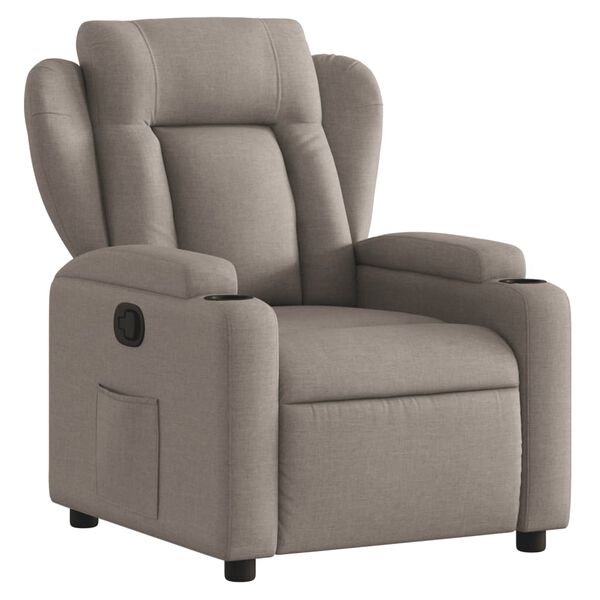 vidaXL Sill&oacute;n reclinable de tela gris taupe
