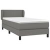 vidaXL Cama box spring con colch&oacute;n tela gris oscuro 90x190 cm