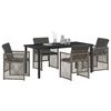vidaXL Conjunto de Comedor de Jard&iacute;n 5 pcs Gris rat&aacute;n sint&eacute;tico