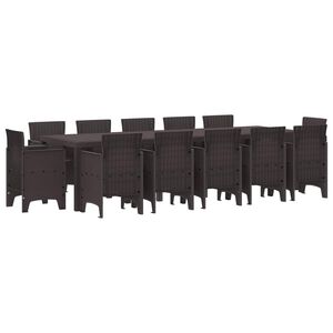 vidaXL Conjunto de Comedor de Jard&iacute;n 13 pcs Marr&oacute;n Polirat&aacute;n