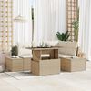 vidaXL Conjunto de sof&aacute; de jard&iacute;n 5 pcs Beige rat&aacute;n sint&eacute;tico