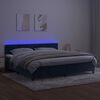 vidaXL Cama box spring colch&oacute;n y LED terciopelo azul oscuro 200x200 cm