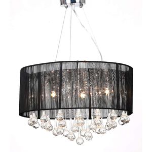 vidaXL L&aacute;mpara colgante con 85 cristales negros