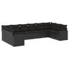 vidaXL Set de sof&aacute;s de jard&iacute;n 10 pzas cojines rat&aacute;n sint&eacute;tico negro