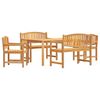 vidaXL Juego de comedor para jard&iacute;n 5 piezas madera maciza de teca