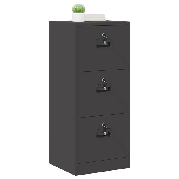 vidaXL Mueble archivador con caj&oacute;n Negro 45,5 x 42 x 106,5 cm