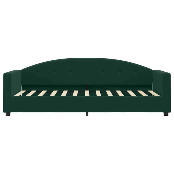 vidaXL Sof&aacute; cama con colch&oacute;n terciopelo verde oscuro 90x200 cm