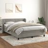 vidaXL Cama box spring con colch&oacute;n terciopelo gris claro 140x200 cm