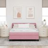 vidaXL Cama tipo Box Spring con colch&oacute;n Rosa 160 x 200 cm Terciopelo