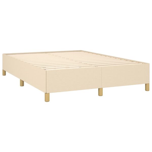 vidaXL Cama sin colch&oacute;n tela color crema 140x190 cm