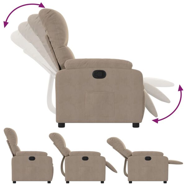 vidaXL Sillón reclinable tela de microfibra gris taupe