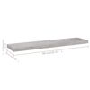 vidaXL Estante flotante de pared gris hormigón MDF 90x23,5x3,8 cm