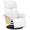 vidaXL Sill&oacute;n reclinable con reposapi&eacute;s cuero sint&eacute;tico blanco