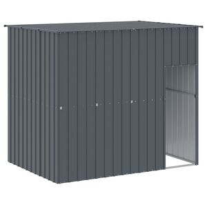 vidaXL Caseta perros con tejado acero galvanizado gris 214x153x181 cm