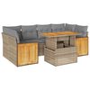 vidaXL Set sof&aacute;s jard&iacute;n y cojines 7 pzas rat&aacute;n sint&eacute;tico acacia beige
