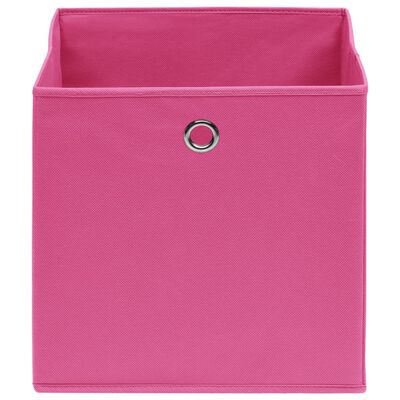 vidaXL Cajas de almacenaje 4 uds tela no tejida rosa 28x28x28 cm