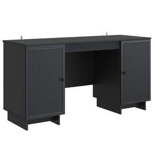 vidaXL Escritorio Negro Madera de ingenier&iacute;a 142,5 x 50 x 75 cm