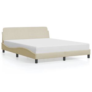 vidaXL Estructura de cama Dover tela color crema 160x200 cm