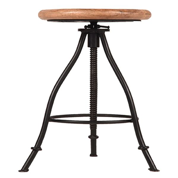 LABEL51 Taburete Jaipur madera/negro 35x35x46-75 cm