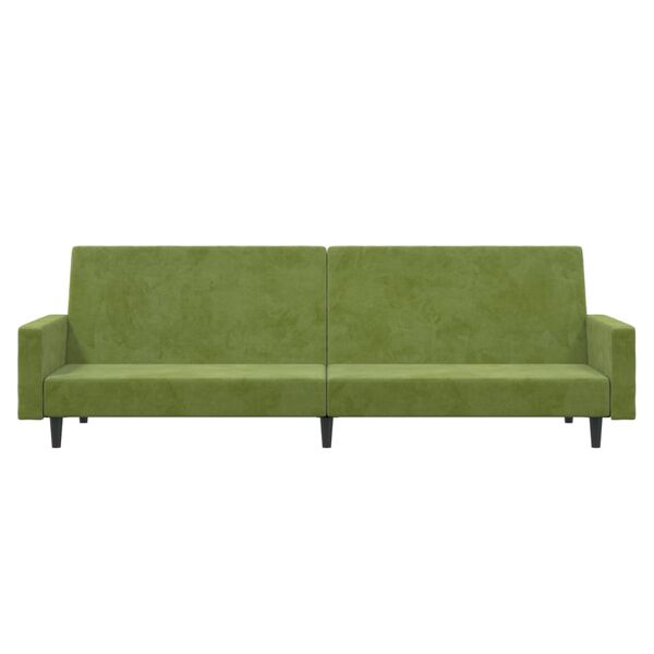 vidaXL Sof&aacute; cama de 2 plazas terciopelo verde claro