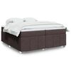 vidaXL Cama box spring con colch&oacute;n tela marr&oacute;n oscuro 200x200 cm