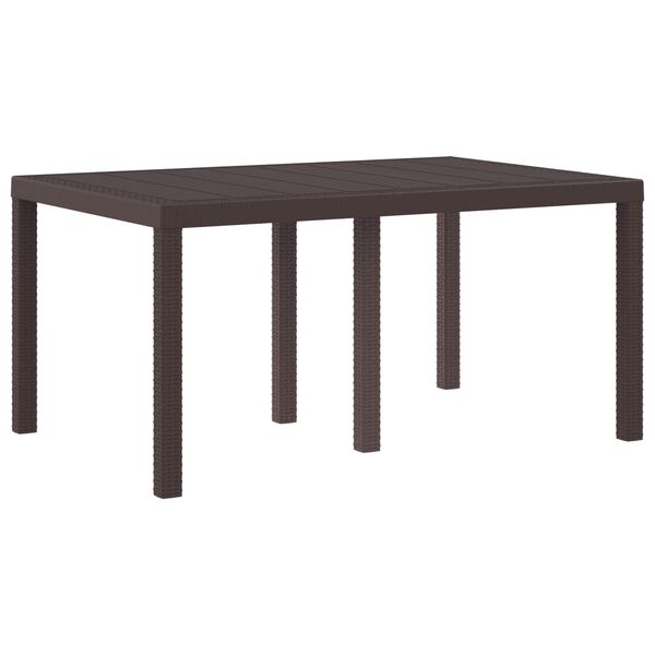 vidaXL Mesa de comedor de jard&iacute;n Marr&oacute;n 150 x 100 x 73 cm