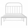 vidaXL Estructura cama sin colch&oacute;n con cabecero metal blanco 107x203cm