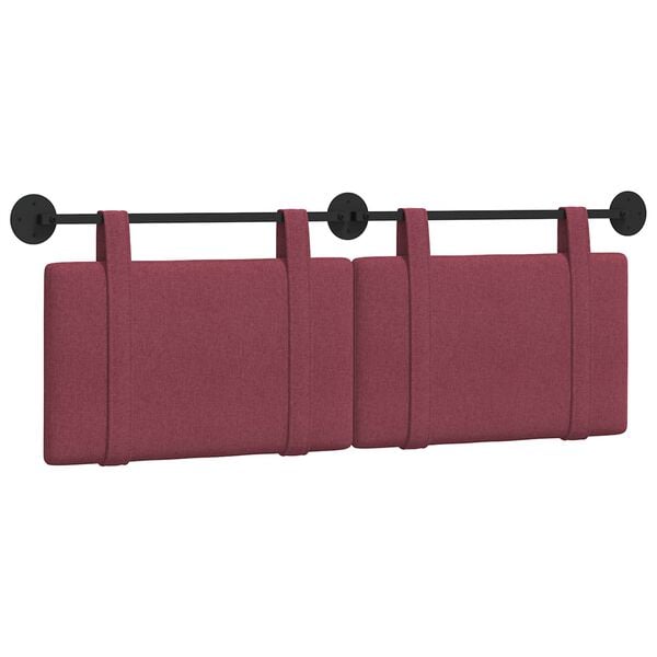vidaXL Cabecera Colgante Liso Rojo vino 150 x 55 x 5 cm tela