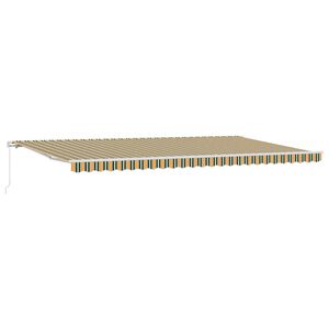 vidaXL Toldo retr&aacute;ctil Multicolor 600 x 300 cm Poli&eacute;ster y Aluminio