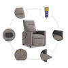 vidaXL Sillón de masaje reclinable de tela gris taupé