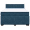 vidaXL Cama box spring con colch&oacute;n terciopelo azul 160x200 cm
