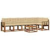vidaXL Conjunto de sof&aacute;s de exterior con coj&iacute;n 7 pcs Natural y Beige