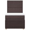 vidaXL Cama box spring con colch&oacute;n tela marr&oacute;n oscuro 80x200 cm