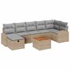 vidaXL Conjunto de sof&aacute;s de jard&iacute;n 8 uds. Beige Polirat&aacute;n