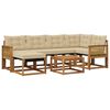 vidaXL Conjunto de sof&aacute;s de exterior 7 uds. Natural y Beige