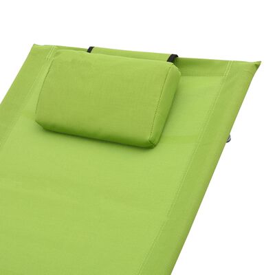 vidaXL Tumbona con almohada textileno verde